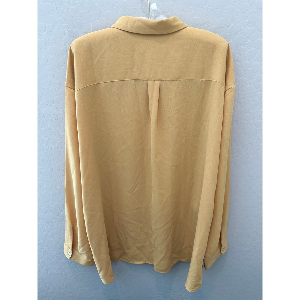 J.JILL | Mustard Yellow Button Down Long Sleeve Blouse Top Classic Career | XL - Picture 4 of 7